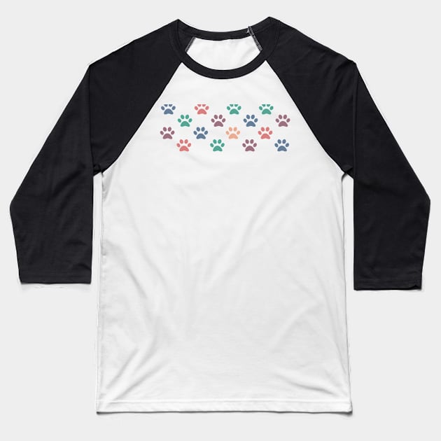 Paw Prints Baseball T-Shirt by The E Hive Design